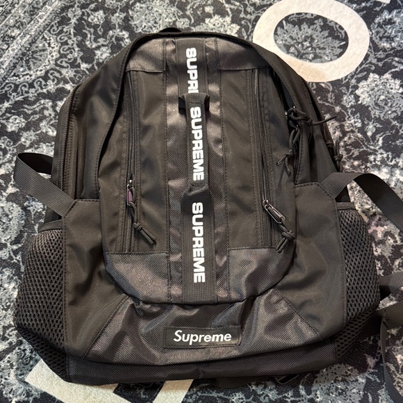 Supreme Black Logo Backpack
